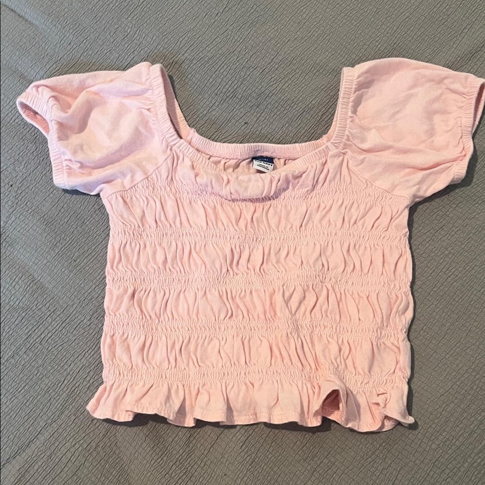 Old Navy Light Pink Smocked Top